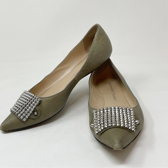 JEAN-MICHEL CAZABAT Women’s NUNU Pointed Toe Studded Ballet Flats 38.5 U… - Picture 1 of 9